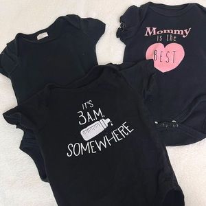 Infant black onesies